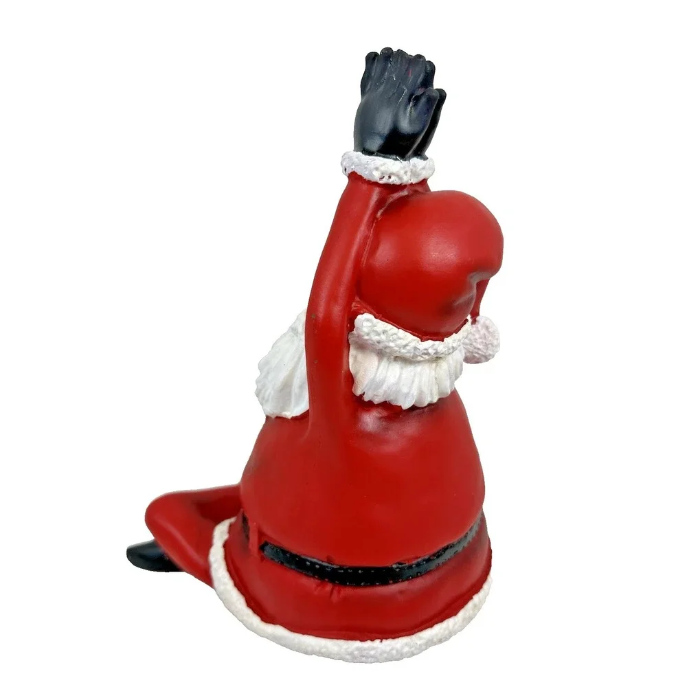 Santa Claus Yoga Sitting Pose Resin Figurine Christmas Holiday Decor